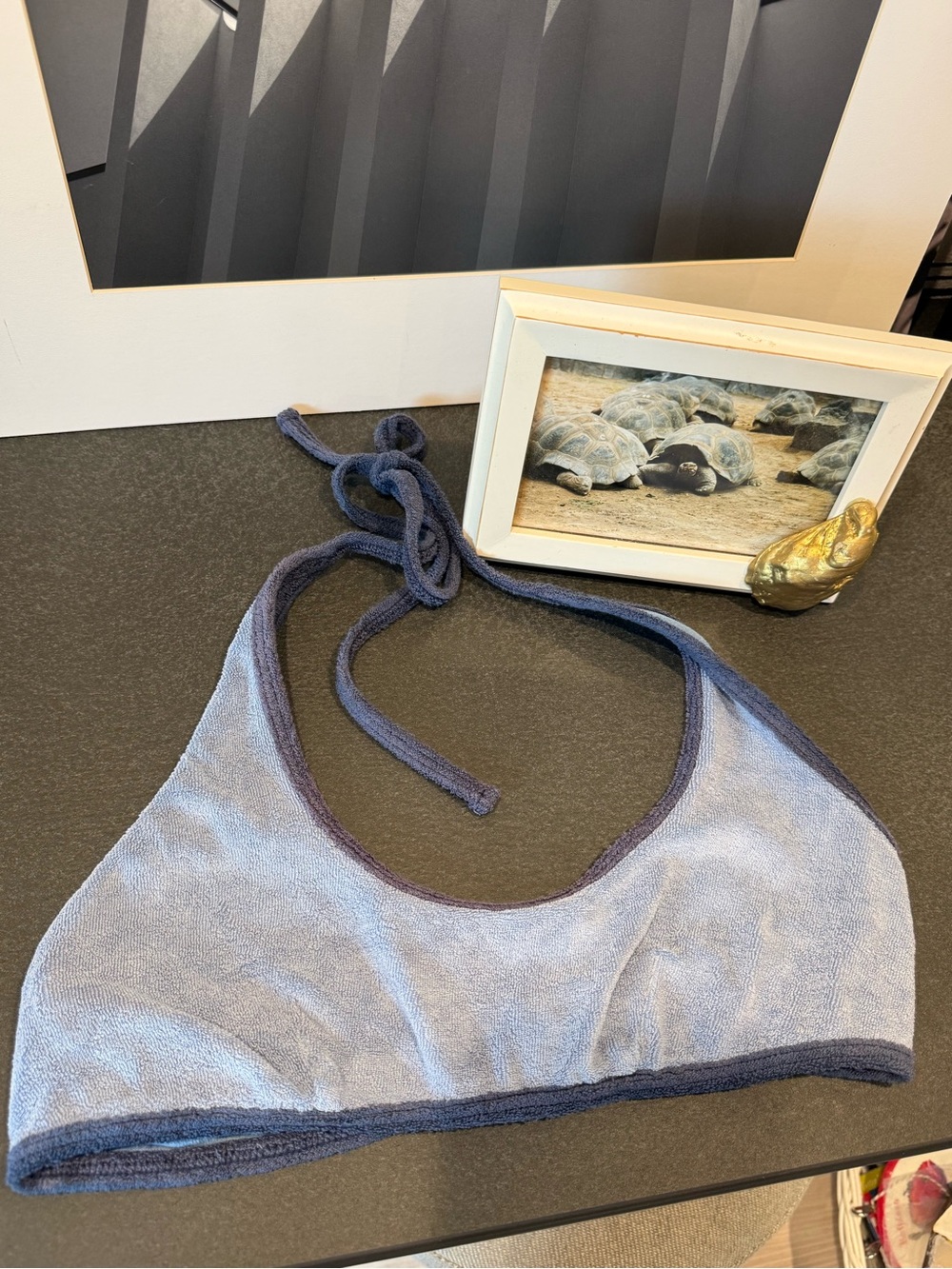 Lisa Marie Fernandez Terry Halter Swim Bikini Blue Sz 2